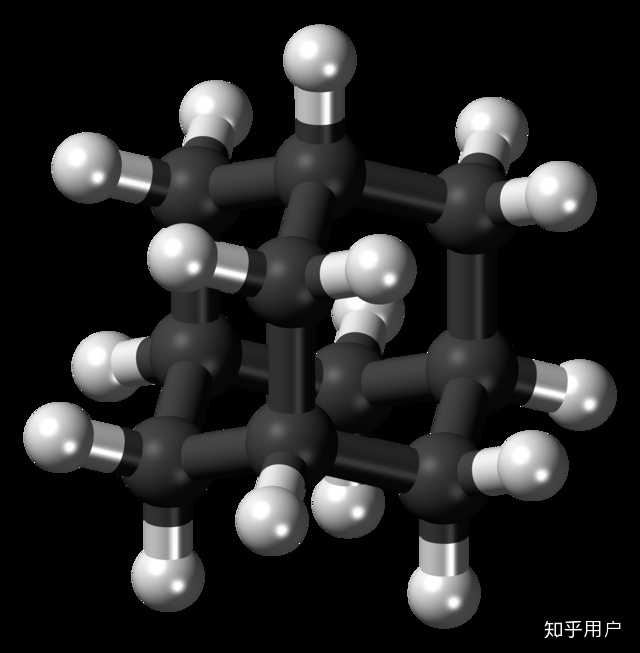 金刚烷adamantane,白色的是氢.https/en.wikipedia.