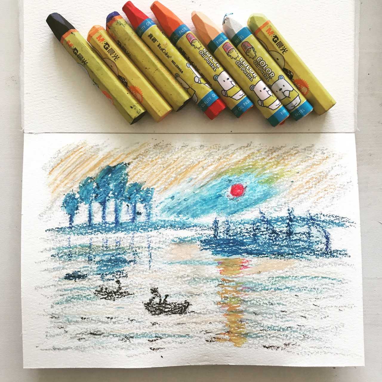 神奇的手绘# 蜡笔?油画棒?