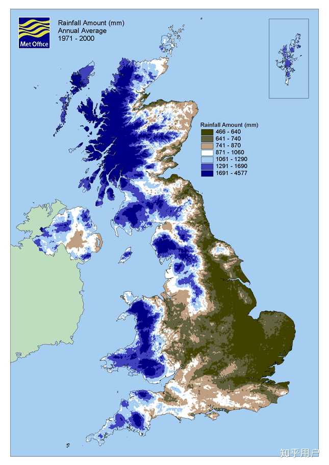 英国降水量地图