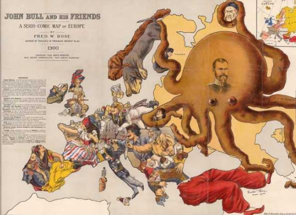 一战前欧洲的漫画地图
