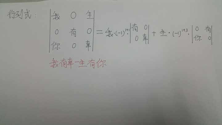 古有笛卡尔心形方程表白瑞典公主,今有考研张宇用行列式演示撩妹技巧