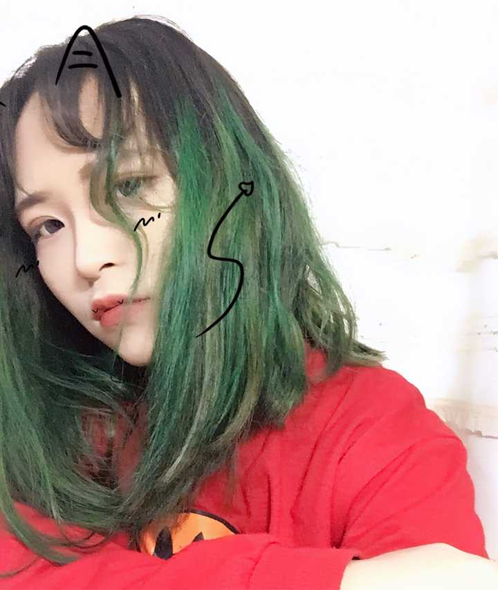 中下端黄色头发直接上染膏染绿