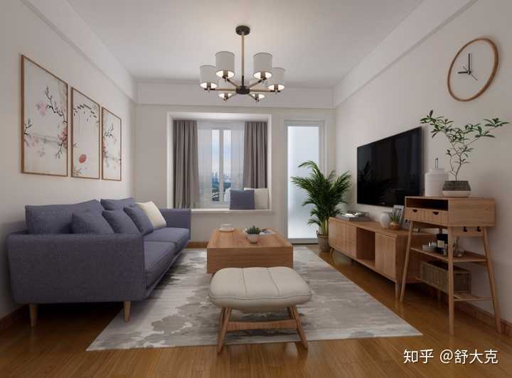 我去年刚装修完,差不多就是日系风格,给你看看效果图