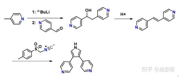 吡啶的苄位有一定酸性,丁基锂或者lda/hmpa可以拔掉氢,对醛亲核进攻