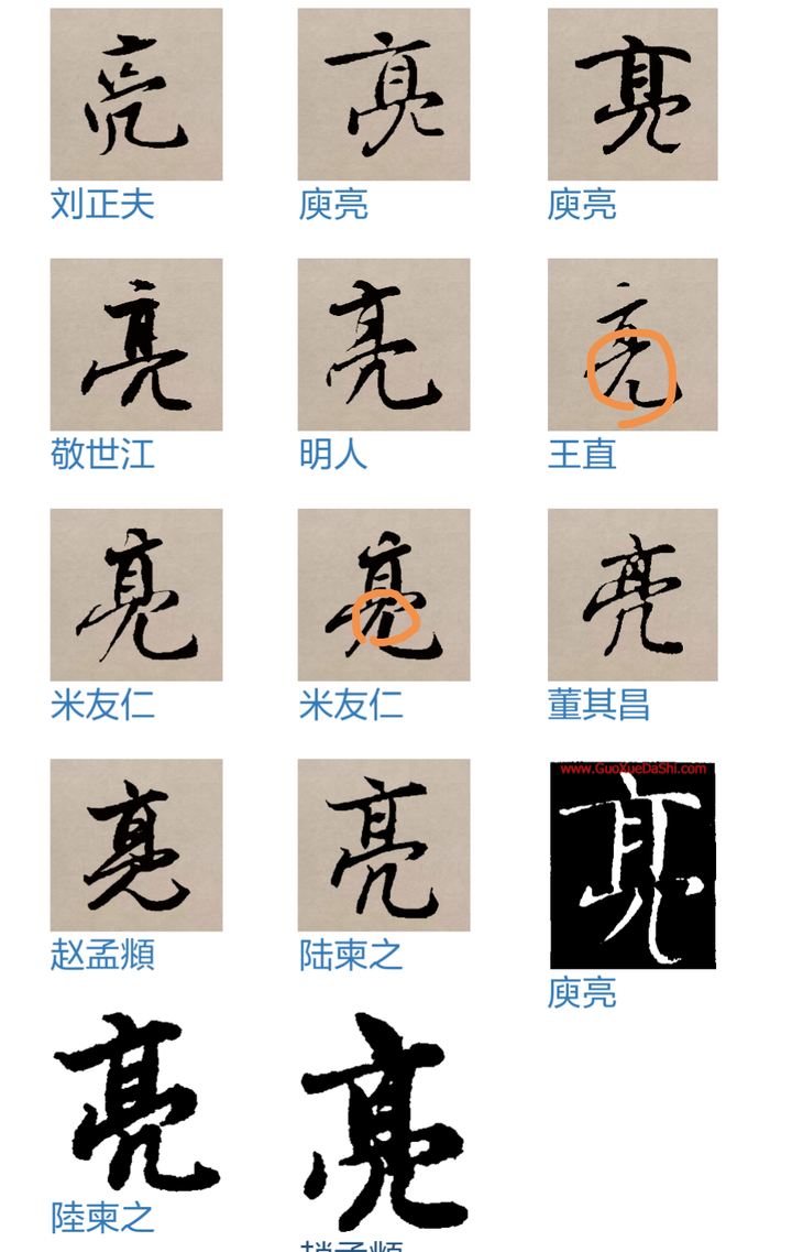 台湾「亮」的标准字形应该怎么写?