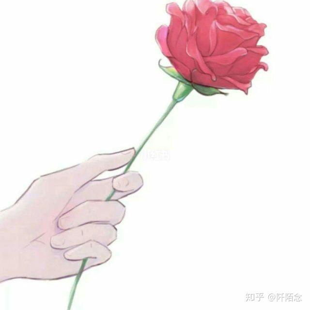 求一组动漫情头,是一只手递信和红白玫瑰花的,只是方向相反?