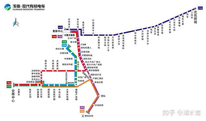 沈阳浑南有轨电车运营线网