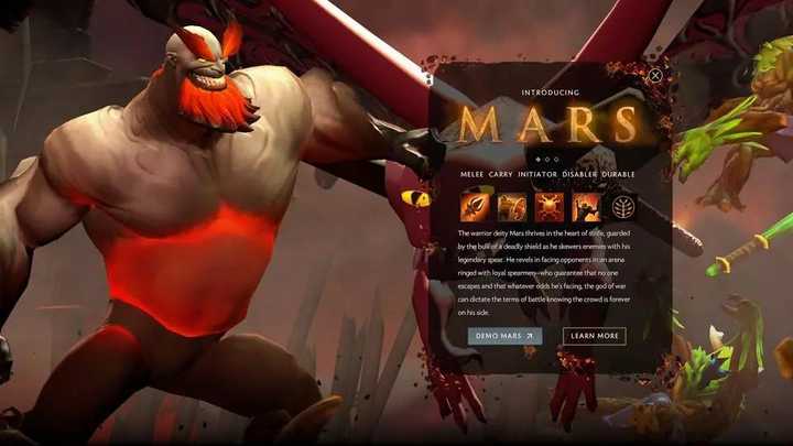 如何评价 dota 2 新英雄玛尔斯(mars)?有哪些特点和值得注意的地方?