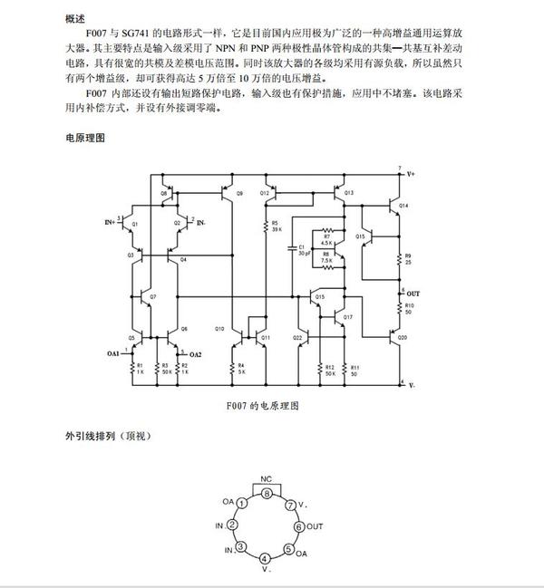 f007芯片引脚图,功能表,性能?