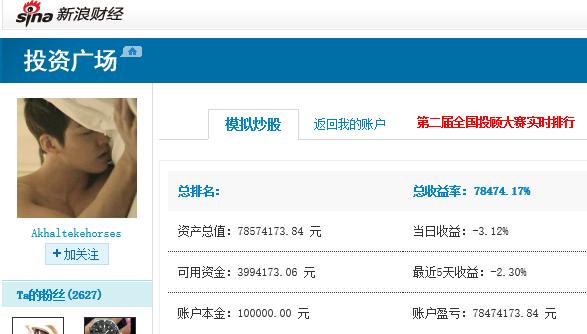 如何评价新浪模拟炒股第一名2年半时间将近8
