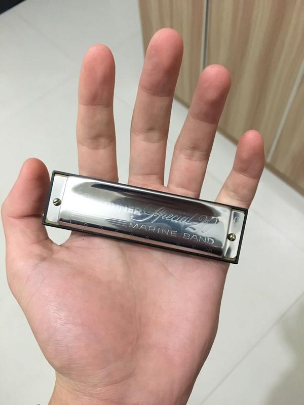 也不要脸的来凑个热闹 正好有张拿口琴的