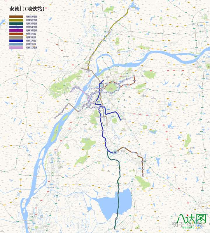 南京地铁线路图(2019年春季版)