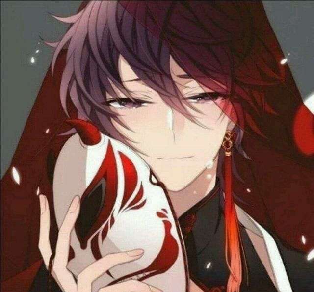 二次元男头像戴狐狸面具 狐狸面具头像男-元珍派动漫