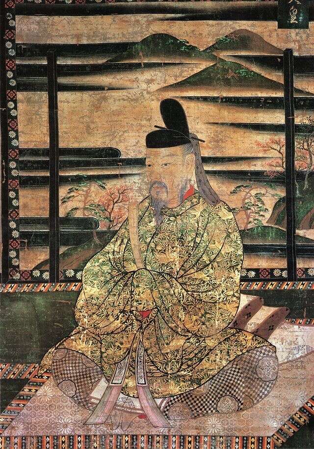 先来看看几张天皇的肖像画,注意他们的脚掌 村上天皇像 后花园天皇像