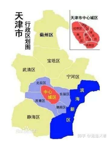 (天津市行政区划图)关于天津地区的简史,都会围绕着这十六个区来进行