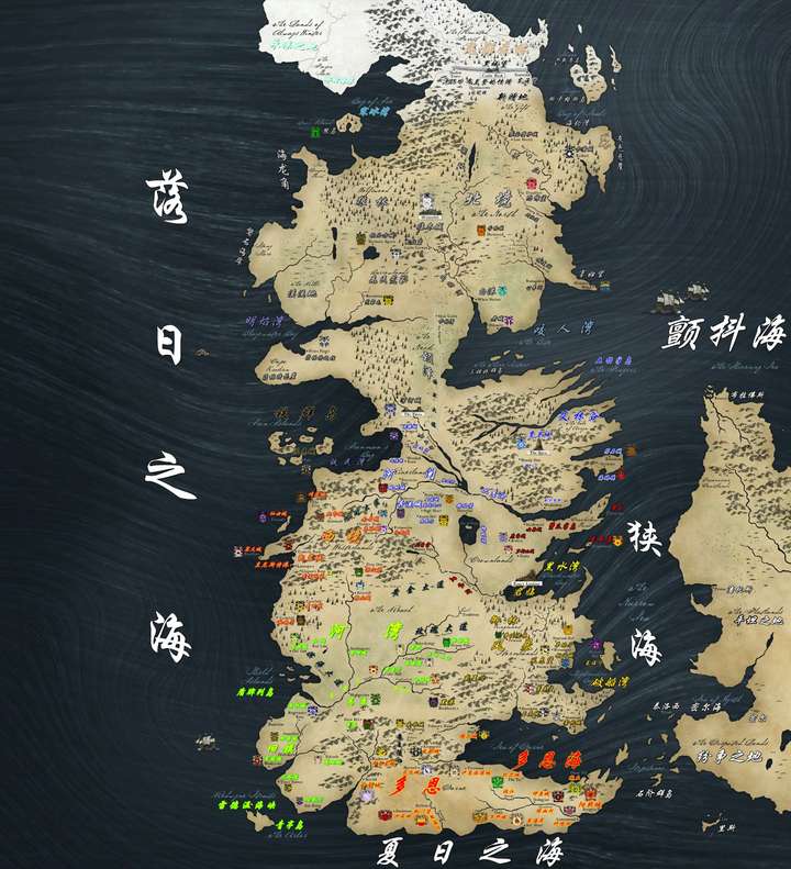 我补两张图吧,字幕组方面的地图 再怎么说君临,龙石岛和多恩的相对