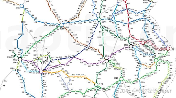 中国高铁线路图,站点都清清楚楚,难道不比这个日本人画的简图直观?
