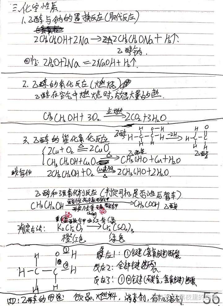 高中化学笔记重点梳理必修二生活中两种常见的有机物乙醇乙酸