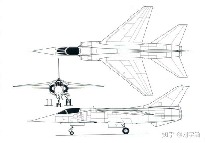 歼-11(1969)方案三视图,摘自《中国飞机全书》第三卷