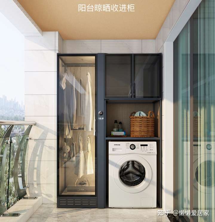 请问大家,家里装修,想让阳台好看一点,买烘干机和洗烘一体洗衣机,阳台