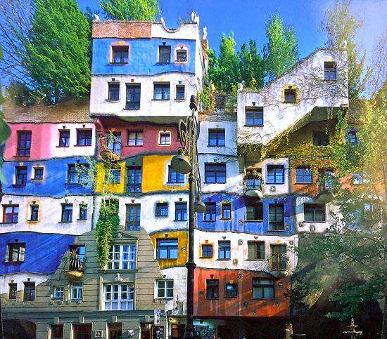 hundertwasser,又称百水先生,的建筑作品 如 奥地利维也纳3区的百水