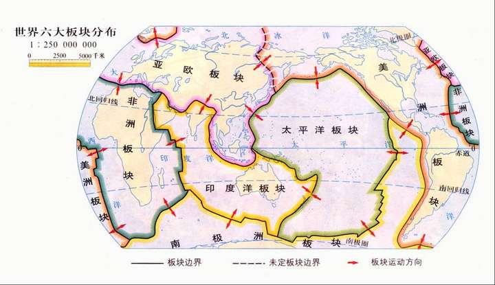 又由于地球内部的高温高压作用推动板块运动,所以板块交接出地壳活动