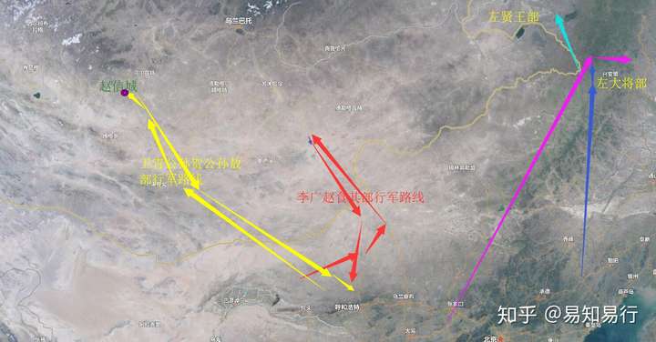 此图是漠北之战的兴军路线图.