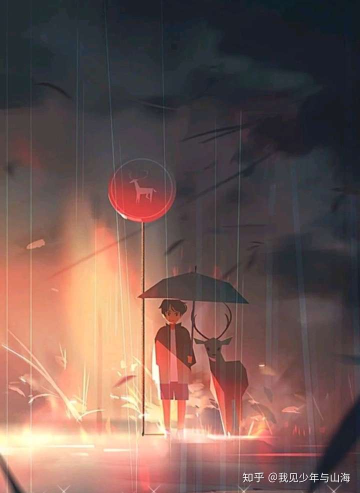 有没有动漫风格的雨景手机壁纸呢?
