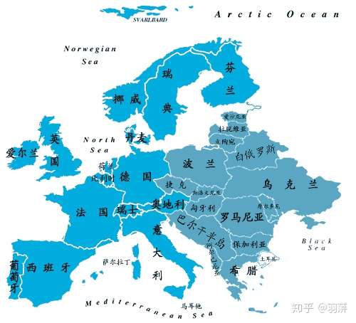 欧洲国家地图