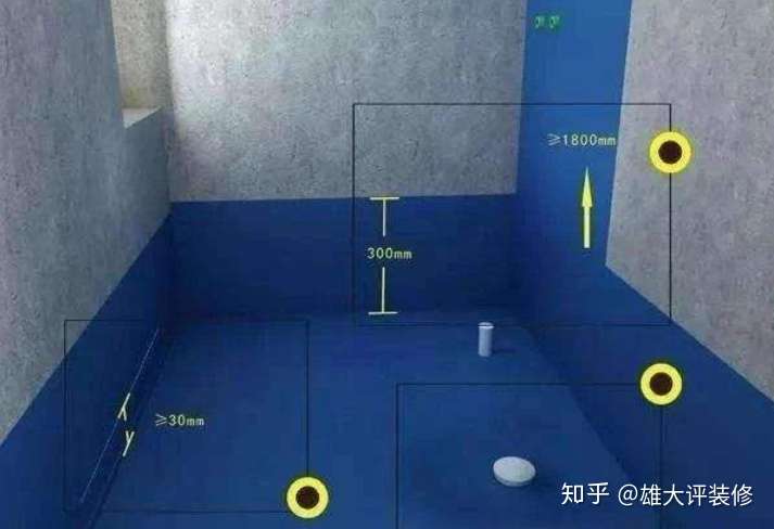 1,卫生间防水高度 一定要在贴砖之前做好防水层,我们都知道,一般防水