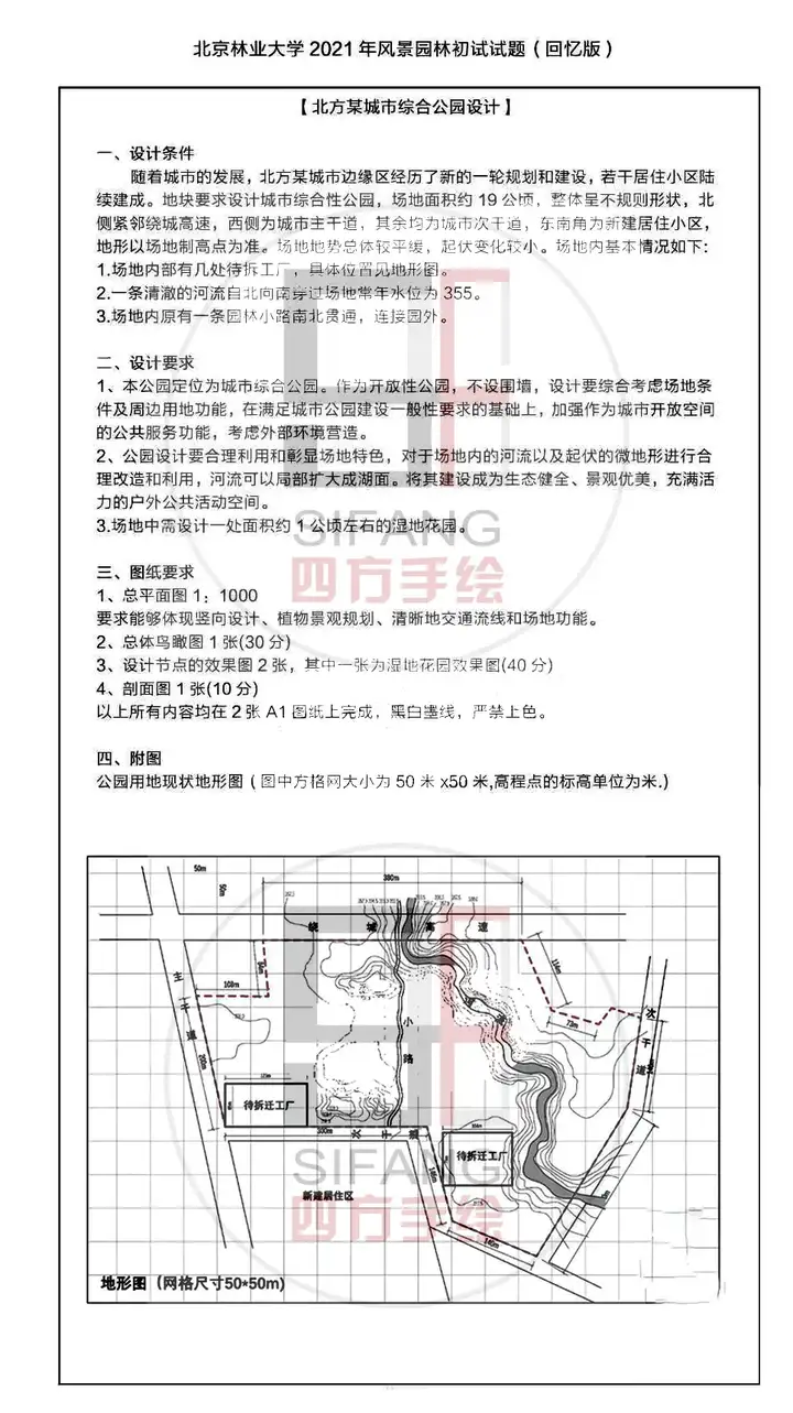 北京林业大学2021年快题真题