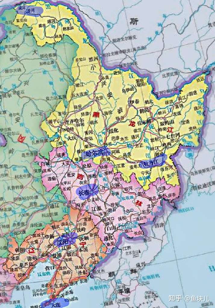 ↓放个东北三省地图(已经把上文提到的地方标出来了)↓