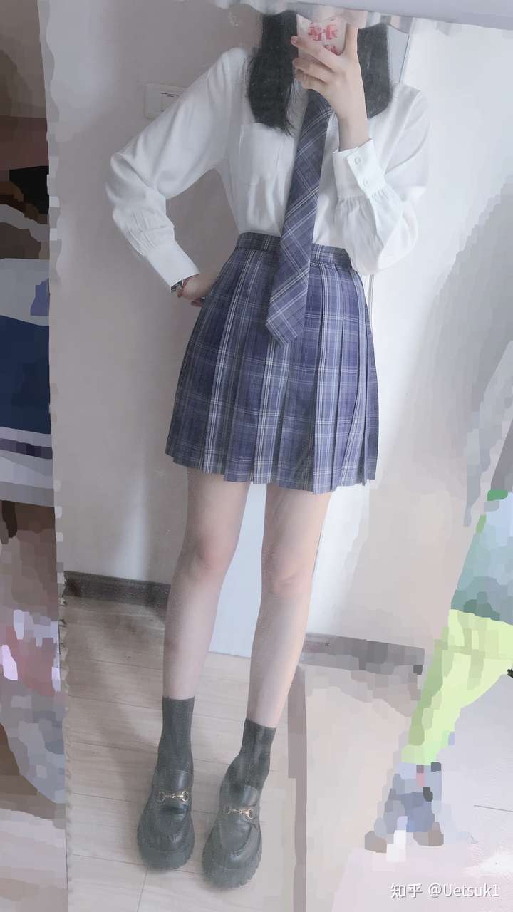 jk身高裙长参考图,155身高jk裙长参考图 喜欢就是最好的 高个女孩一般短裙的话45 48裙长的只要身高在180以内