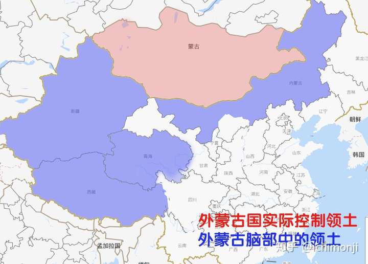 外蒙古脑中的"属于"他们国家的领土,基本上思维模式就和韩国一样的