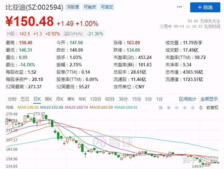 比亚迪这只股票会跌到什么程度?