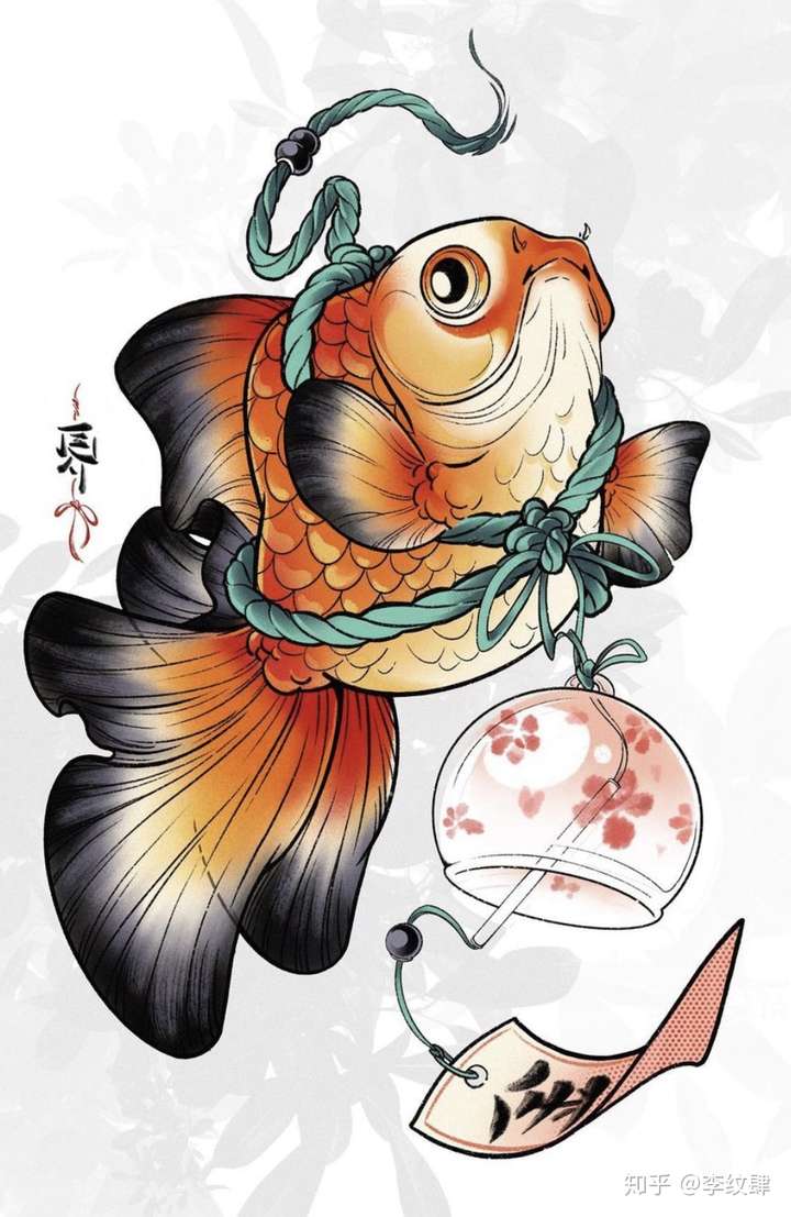 武汉纹身 "金鱼纹身图案分享"
