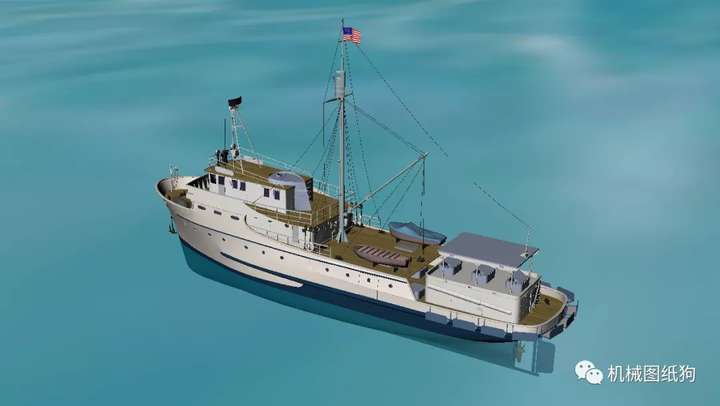 海洋船舶fishingboat钓鱼船捕鱼船舶造型3d图纸rhino设计