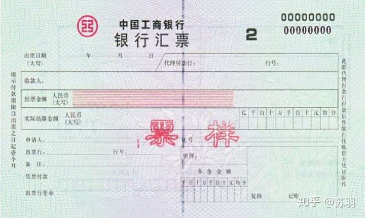银行汇票票样