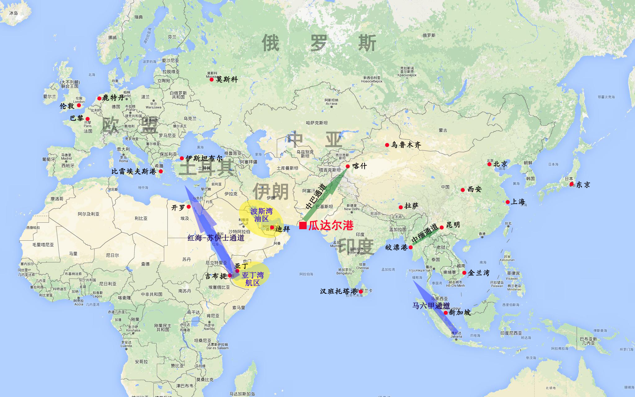 巴基斯坦 - 地图,地理与区域 - 知乎专栏 来源:知乎  瓜达尔港和中巴