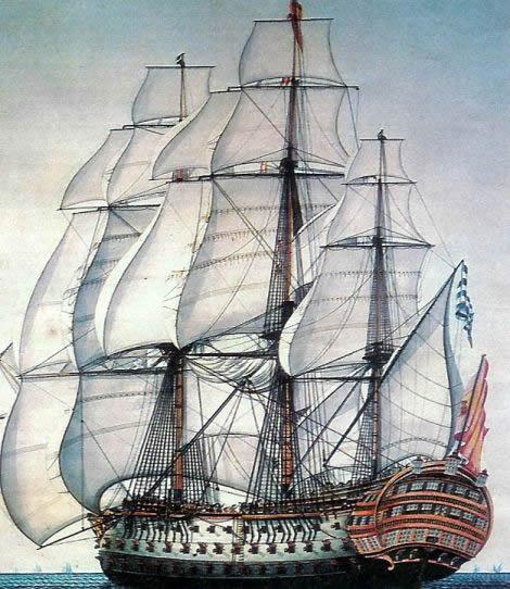 事实上,英国曾经设计过一条名为肯特公爵的风帆战列舰,四层甲板,170炮