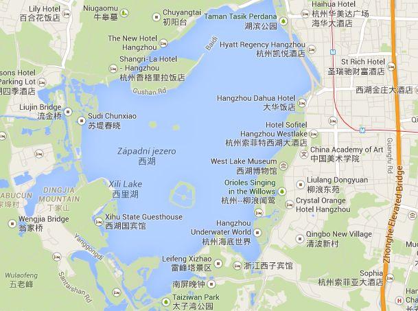 为什么在Google map上西湖的翻译不是英文,也