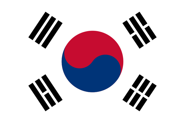 红色代表北朝鲜,蓝色代表大韩民国.