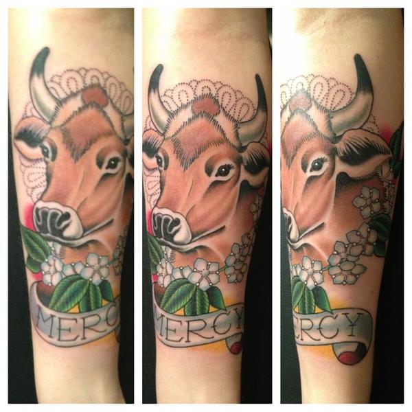 想纹个纹身,鄙人属牛而且是金牛座,所以想纹个牛头的图案,谁有好看一