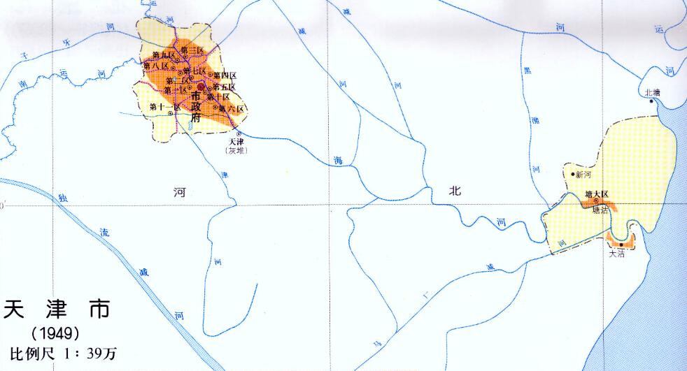 2 第二次扩大:1950年,天津县,宁河县并入部分区域