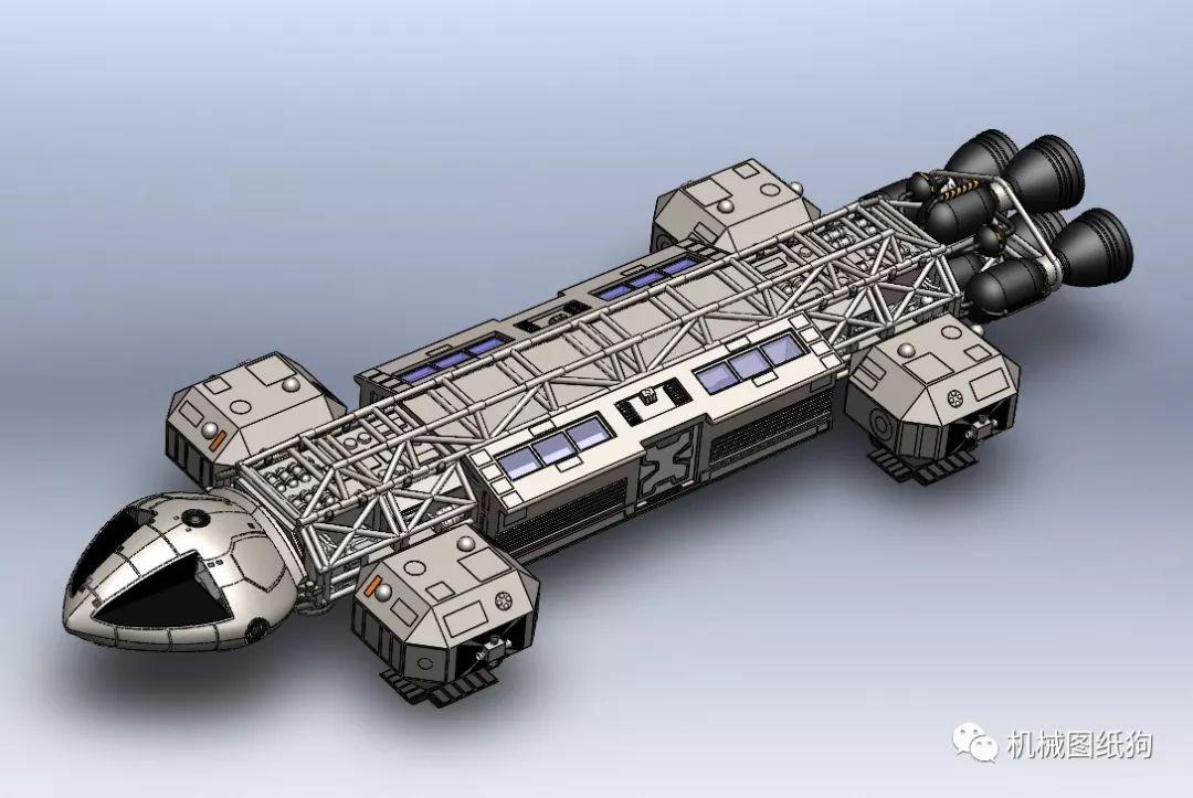 【飞行模型】eagle太空船模型3d图纸 solidworks设计