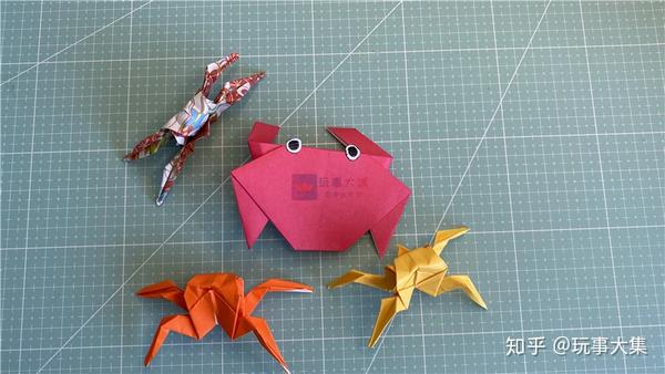 立体的螃蟹折纸教程,步骤简单易学