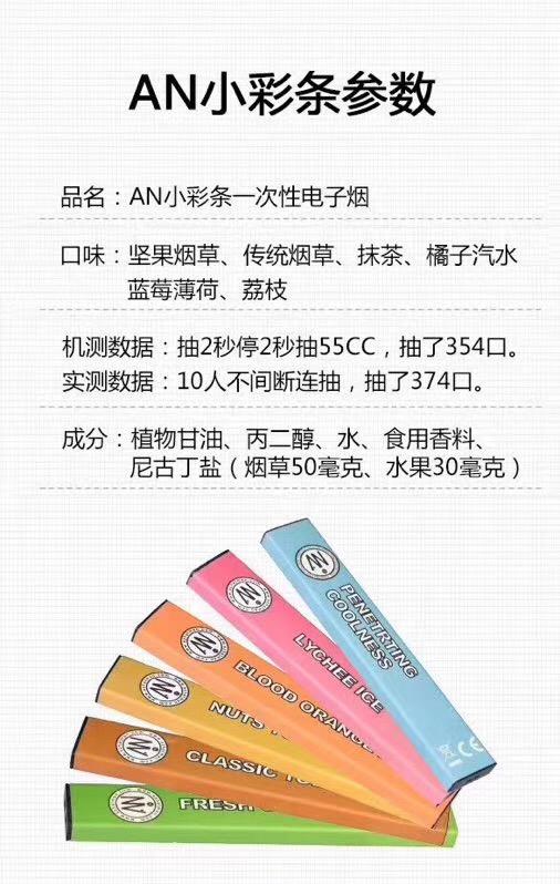 an小彩条一次性小烟,你们有人抽过吗?口感怎么样,一个