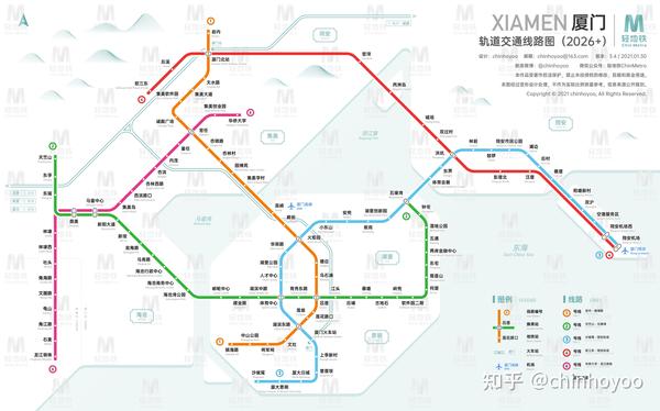 厦门轨道交通线路图(2026  / 运营版)