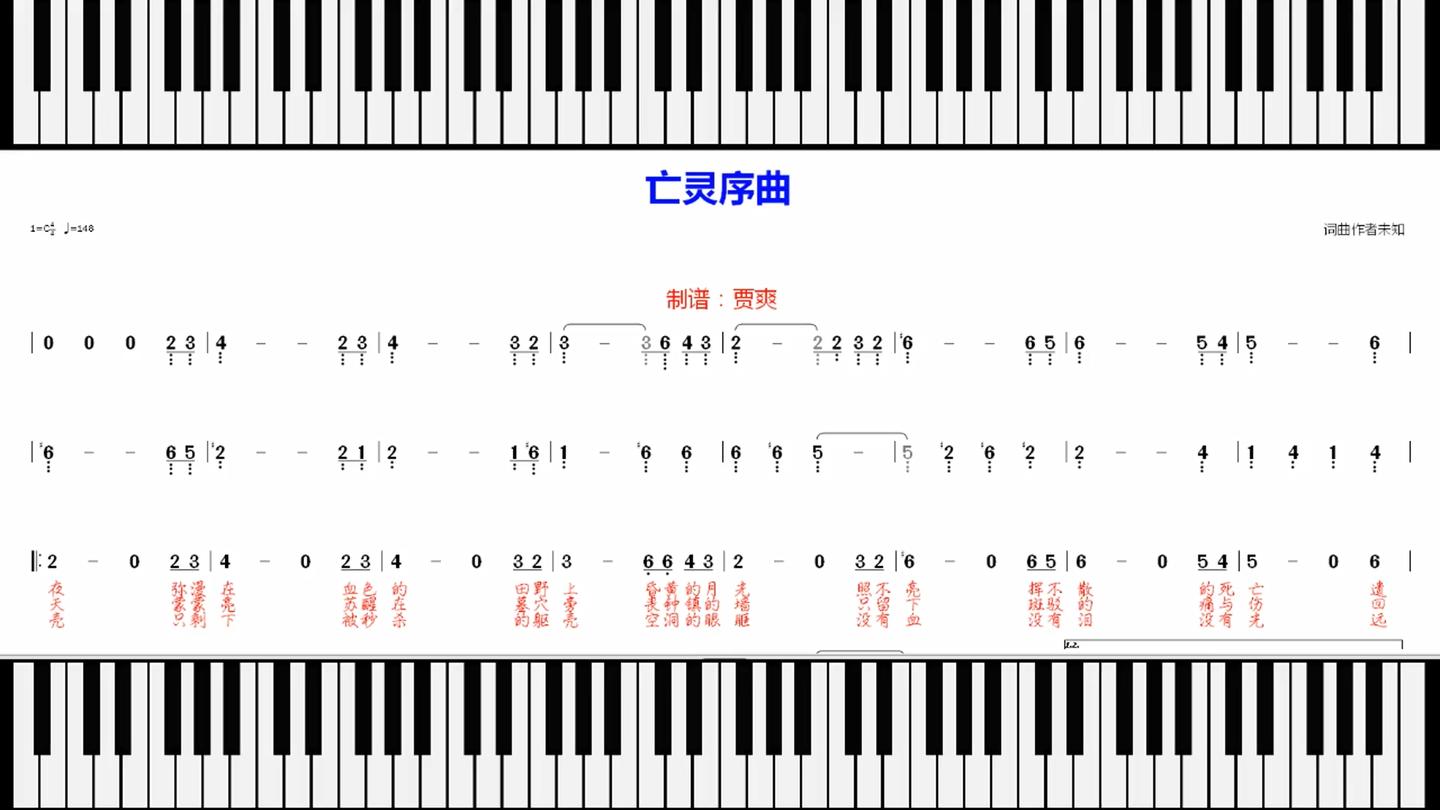 序曲中文不转调c调简单版有声数字简谱用了不少黑键考验指法的钢琴曲