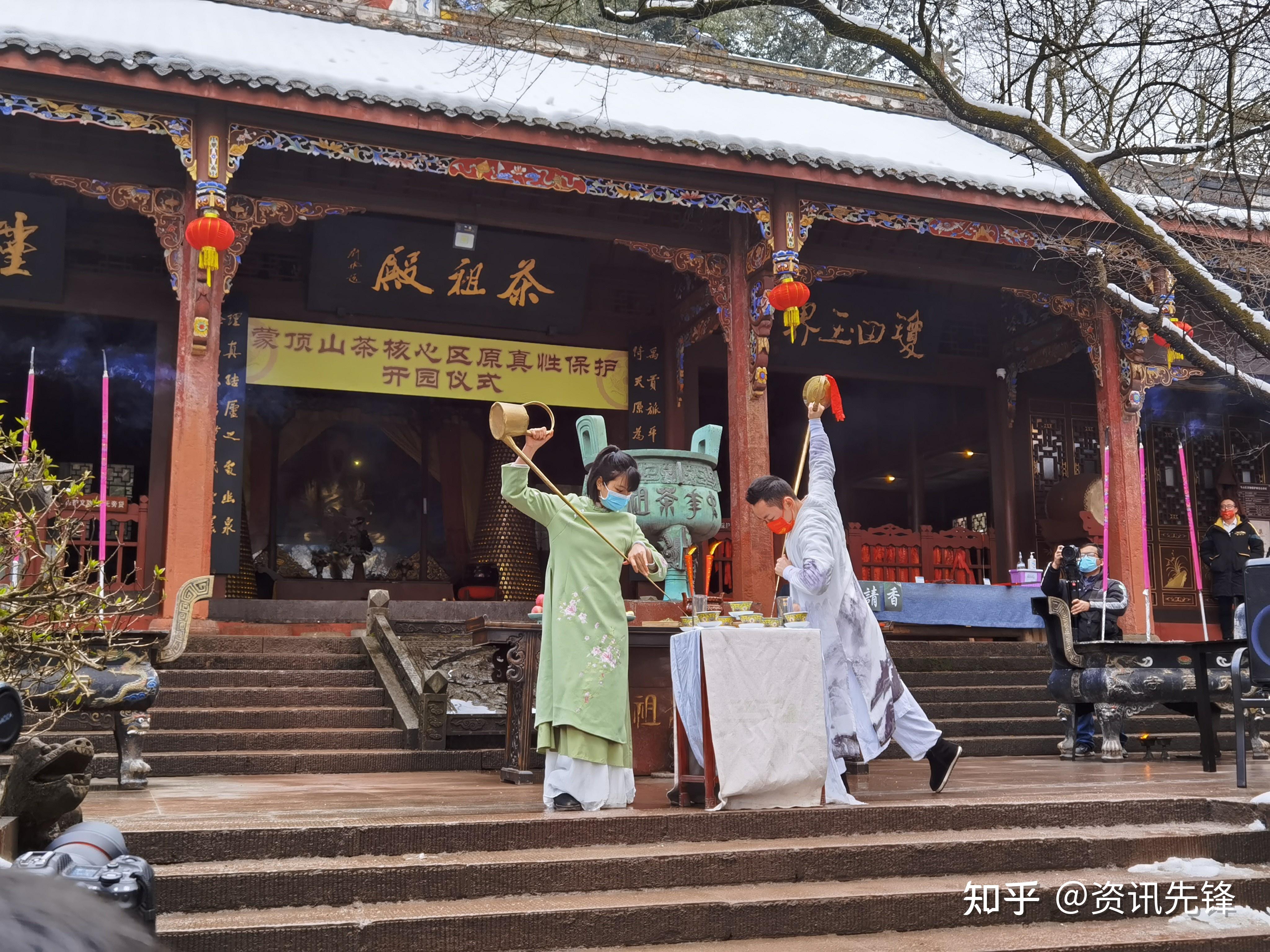 立春刚过,蒙顶山天盖寺茶祖殿和核心区茶园,一场春日盛会在此拉开帷幕